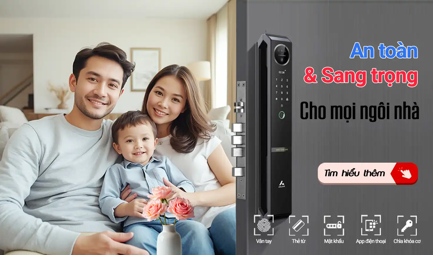 Khóa vân tay cửa gỗ chính hảng