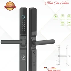 Khóa vân tay cửa nhôm KASSLER KL - 68 BL chống nước – An toàn, hiện đại cho mọi cửa nhôm